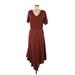 Mia Joy Casual Dress - Wrap: Brown Dresses - Women's Size Medium