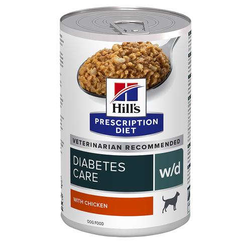12x370g w/d Diabetes Care mit Huhn Hill's Prescription Diet Hundefutter nass - 10+2 gratis!
