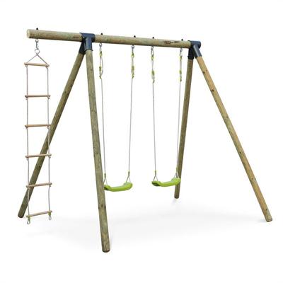 Sweeek - mistral Holzspielplatz mit 2 Schaukeln und Seilleiter