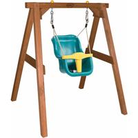 AXI Babyschaukel Braun mit Gestell aus Holz für den Garten Outdoor Schaukel für Babys und
