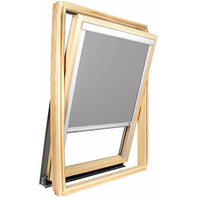 Hellgraues Verdunkelungsrollo für Roto ® Dachfenster - 5/7 - Fensterscheibe B 40 cm x H 63,5 cm