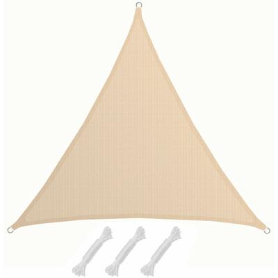 Amanka - uv Sonnensegel 2x2x2 hdpe Dreieck Sonnenschutz berdachung Balkon Garten Beige