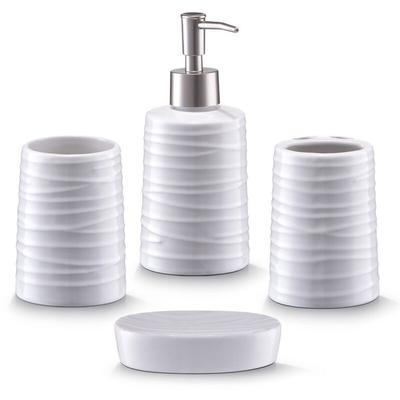 Zeller - Bad-Accessoires-Set, 4-teilig, Keramik