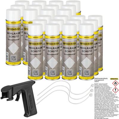 24x Brehma Hohlraumschutz Hohlraumversiegelung transparent Spray 500ml mit Griff