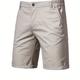 Short Chino Uni En Sergé De Coton, Coupe Classique Avec Poches Inclinées Et Taille Élastique