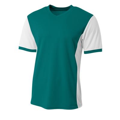 A4 NB3017 Athletic Youth Premier Soccer Jersey T-Shirt in Teal/White size Small | Polyester A4NB3017