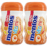 Mentos VITAMINS CITRUS Sugar-Free Chewing Gum with Xylitol 45 Piece Bottle 3.18 Oz. (Pack Of 2)