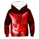 Kids Girls' Hoodie Red Sweatshirt Cat 3D Print Long Sleeve Cat Graphic Blue Purple Red Children Tops