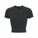 T shirt Tee Crop Women's Black White Gray Solid Color Crop Top Daily Streetwear Skims Round Neck Skinny S