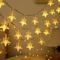 Outdoor Camping Ice Cube String Lights Stars Fairy Light 1.5m 3m Battery Powered LED Christmas New Year Party Holiday Garden Balcony Outdoor Indoor Decoration