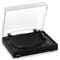 Electrohome Montrose Vinyl Record Player 2-Speed Belt-Drive Turntable with Audio-Technica Stylus Speed Control Motor Built-in Preamp Wood Plinth Anti-resonant Platter Auto-Stop (RR35B)