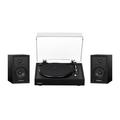 Electrohome Montrose Upgradable Vinyl Record Player with Berkeley Powered Bluetooth Bookshelf Speakers 1 Tweeter & 3 Driver for Warm Natural Sound Black