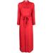 Belted Linen Maxi Shirtdress - Red - Alice + Olivia Dresses