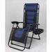 TOMSHOO Blue Patio Recliner Chair Folding Chair with Detachable Side Holder for Camping