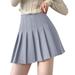 XLZWNU Women S Skirts Skirts for Women Womens Girls Solid Pleated Skirt Basic Skirt Aline Design Skirt Pleated Skirts for Women Tennis Skirt 1PC Skirt Gray 2 L