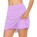 XLZWNU Skirts for Women Mini Skirt Purple Dress for Woman Womens Casual Solid Tennis Skirt Yoga Sport Active Skirt Shorts Skirt Athletic Skirt Skirts for Women Trendy 1PC Skirt Purple M