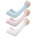 Eease 3 Pairs Cooling Elbow Protector Sun Protector Cuff Arm Guard Elbow Protection Pads Long Ice Silk Elbow Guard Sleeve (Sky Blue + Pink + White)