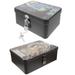 2 Pcs Retro Tinplate Box with Lock Desktop Storage Household Jewelry Organizer Bins Souvenir Gift