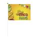 Cinco de Mayo Mexican Fiesta Flags 6 Packs Mini Handheld Flag Desk Flag 5.5 x 8.3 Inches with Flagpole for Festivals Events Birthday Party Parades