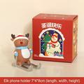 Kugisaki Clearance Cute Christmas Gift Desktop Phone Holder Santa Claus Elk Penguin Bear Snowman Ornament Girl Heart Tablet Holder