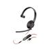 Poly Blackwire C3215 Monaural Headset + Carry Case - Mono - Mini-phone (3.5mm) USB Type C - Wired - 32 Ohm - 20 Hz - 20 kHz - Over-the-head On-ear - Monaural - Ear-cup - 7.40 ft Cable - Noise Can...