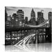 PIKWEEK New York Wall Art Black And White Wall art Canvas Wall Art Print Black and White Brooklyn Bridge Empire State Building New york Poster Wall Art Modern Artwork for Office Home Decor