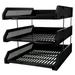 Desktop File Rack Black Desk File Tray Bookshelves Book Rack Desktop Organizer 3-tier Document Rack Office