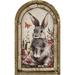 12 * 8 Inch Bunny Decor French Country Decor Rabbit Wall Art Rustic Farmhouse Decor Rustic Wooden Vintage Wall Decor with Frame Bunny Rabbit Art Poster for Home and Easter Decoration (A)