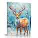 Nawypu Christmas Wall Art Christmas Tree Decorations Two Deer Canvas Poster Merry Christmas Party Pictures Snow Forest Animal Prints Decor Retro Xmas Reindeer Snowflake Painting Farmhouse Classic