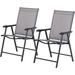 Jiaiun Folding Outdoor Patio Chairs Set of 2 Stackable Portable for Deck Garden Camping and Travel