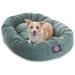 Majestic Pet Villa Velvet Bagel Pet Bed for Dogs Calming Dog Bed Washable Medium Azure