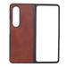 Folding Screen Phone Case PU Leather Fashionable Comfortable Protective Cell Phone Cover for Samsung Galaxy Z FOLD 4 Brown