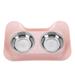 Brother Teddy Pet Dog Bowls Stainless Steel Dog Bowls Non-Overflow Non-Slip Food Feeding Bowls Cat Shaped Pet Bowls Pink