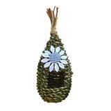 Yatlte Hand Woven Bird Nest Birdcage Straw Simulation Birdhouse 100% Natural Fiber Natural Fiber Bird Hut Roosting Pocket for Finch Canary Chickadee