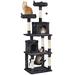 Black Cat Tree 70.5in Cat Tower for Indoor Cats Multi-Level Cat Condo with Scratching Post Cat Climbing Tower Activity Center w/Foam-Padded Perches & Hammock & Fur Ball for Kitten
