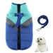 Zipper Jacket Pet dog cat fur stuffed puppy vest Jacket Pet clothing chest back traction sleeveblue