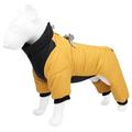 Dog winter vest cotton lined waterproof super warm dog winter coat Windproof zipper jacketYellowM