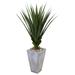 Silk Plant Nearly Natural Spiked Agave in Cement Planter (Indoor/Outdoor)