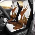FMSHPON Set of 2 Car Seat Covers Taxidermy Moose Antler White Trophy Big Rack Universal Auto Front Seats Protector Fits for Car SUV Sedan Truck