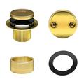 Watflow Tip-Toe Tub Trim Set with Two-Hole Overflow Faceplate Replacement Bath Drain Trim Kit with 2-Hole Overflow Faceplate and Universal Fine/Coarse Thread (Polished Gold)