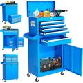 SUNCROWN Blue Tool Chest 5-Drawer Rolling Tool Chest with Detachable Top Tool Box Tool Chest with Universal Lockable Wheels Metal Tool Cart for Garage Workshop Barbershop