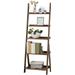 KEERDAO Ladder Shelf 5-Tier Leaning Shelf Free Standing Organizer Storage Shelves Storage Rack Shelf for Office Living Room Brown