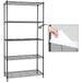 5-Shelf Shelving Unit with Shelf Liners Set of 5 NSF Certified Adjustable Heavy Duty Metal Wire Shelves 350lbs Loading Capacity Per Shelf Storage Rack(36W x 16D x 71H) Pole Diameter 1 Inch