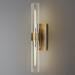 Brass Wall Sconces Lights 2-Light Bathroom Lights Over Mirror 22.8 Inches Sconces Wall Lighting With 360Â° Clear Tube Glass Vanity Light Fixture Wall Lights For Living Room Hallway Staircase