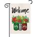 YCHII Christmas Floral Mason Jar Garden Flag Double Sided Poinsettia Holly Berries Pine Cone Holly Jolly Vertical Small Banner for Winter Seasonal Holiday Home Outside Yard Farmhouse Decoration