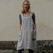 IDALL Summer Dresses Sundresses for Women Women Cotton Linen Pinafore Square Cross Apron Garden Work Pinafore Dress Beach Dress Petite Dresses Womens Dresses Gray Dress 4XL