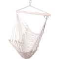 Hammock Chair Hanging Rope Swing Max 250 Lbs Hanging Rope Air Sky Chair Swing Large Macrame Hanging Chair for Superior Comfort(Beige)