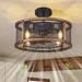 Farmhouse Ceiling Fans with Lights Caged Wood Ceiling Fan with Lights Remote Control Industrial Ceiling Fan with Light for Bedroom Living Room Kitchen