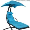 Replacement Cushion and Umbrella for Outdoor Hanging Lounge Chair for Chaise Hanging Hammock Chair (Blue)