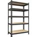 Storage Shelves 5 Tier Adjustable Garage Storage Shelving Heavy Duty Metal Storage Utility Rack Shelf Unit for Warehouse Pantry Closet Kitchen 28 x 12 x 59 Black